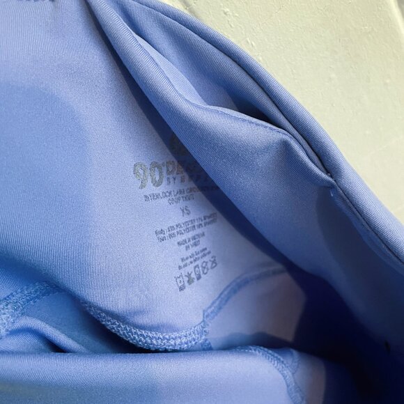 90 Degree By Reflex, Leggings, Lana Everyday Lux Crossover Crop Tight, Blue. XS - Picture 8 of 12